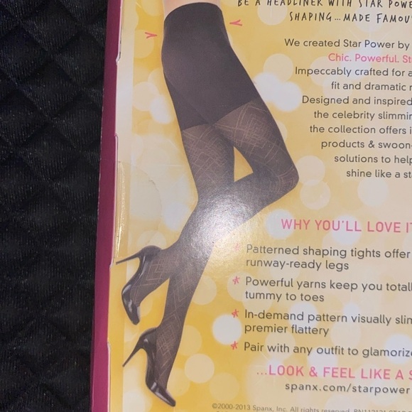 SPANX Star Power Center-Stage Patterned Shaping Tights Black Size S/B - Picture 2 of 7